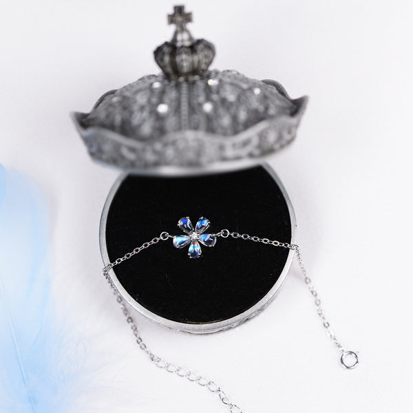 Moonstone Bracelets Silver Unique Jewelry Accessories Gift Women flower