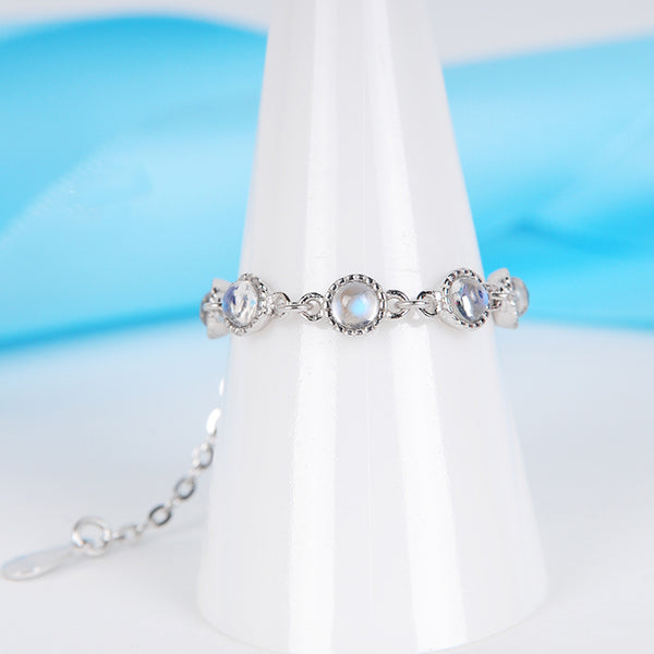 Moonstone Chain Ring Silver Unique Engage Ring June Birthstone Gift Women Accessories outfit