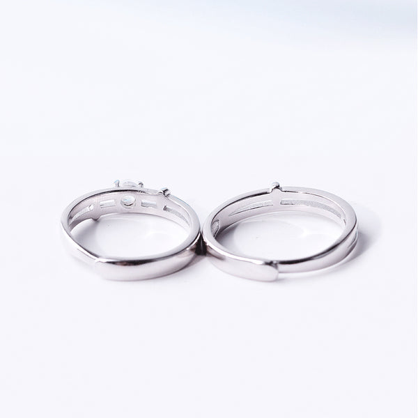 Moonstone Couple Rings Silver Lovers Jewelry Promise Rings Women Men birtstone