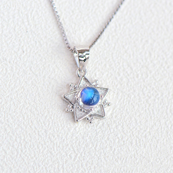 Moonstone Pendant Necklace June Birthstone Jewelry Sterling Silver Accessories Women adorable