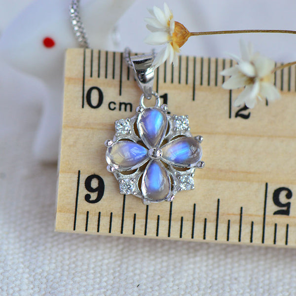 Moonstone Pendant Necklace June Birthstone Jewelry Sterling Silver Accessories Women chic