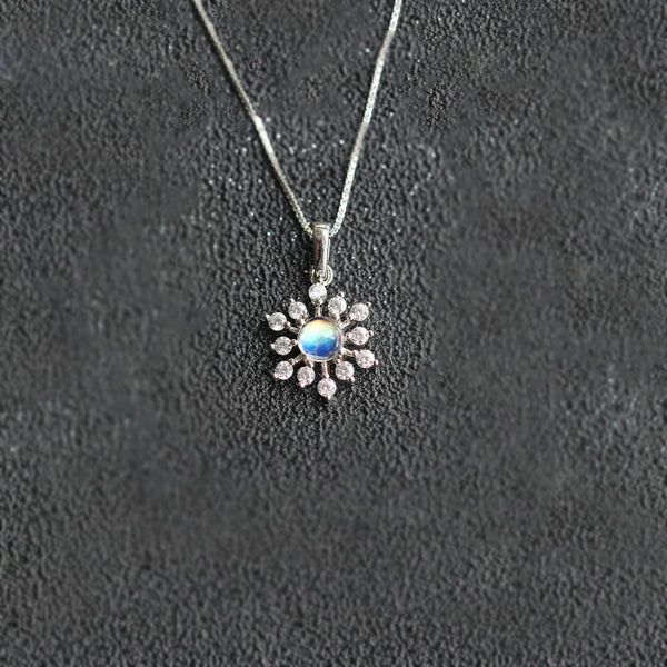 Moonstone Pendant Necklace Silver Handmade June Birthstone Gemstone Jewelry Accessories gift Women girl beautiful