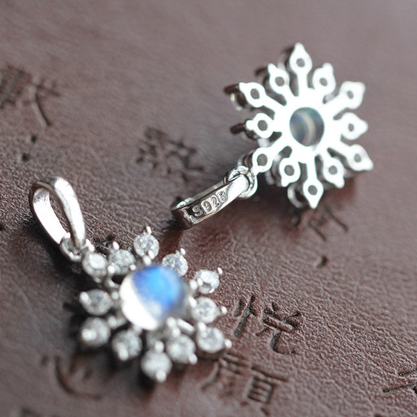 Moonstone Pendant Necklace Silver Handmade June Birthstone Gemstone Jewelry Accessories gift Women girl