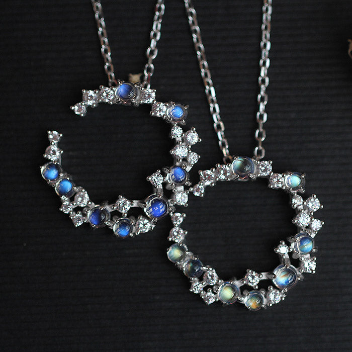 Moonstone Pendant Necklace Silver Handmade June Birthstone Gemstone Jewelry Accessories gift Women