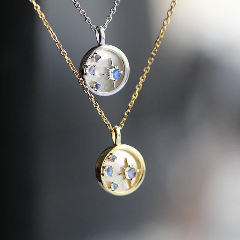 Moonstone Pendant Necklace Silver Handmade June Birthstone Gemstone Jewelry Women