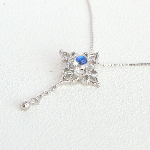 Moonstone Pendant Necklace Silver Jewelry Women