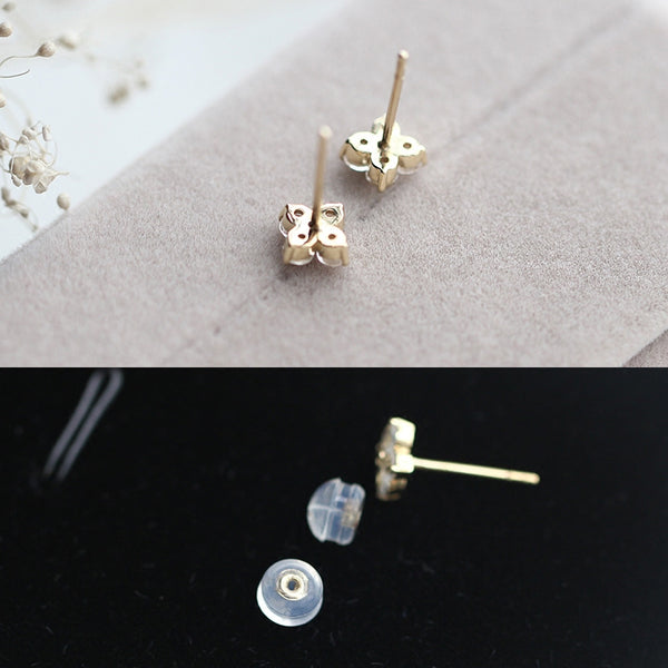 Moonstone Stud Earrings Gold Jewelry Accessories Women chic