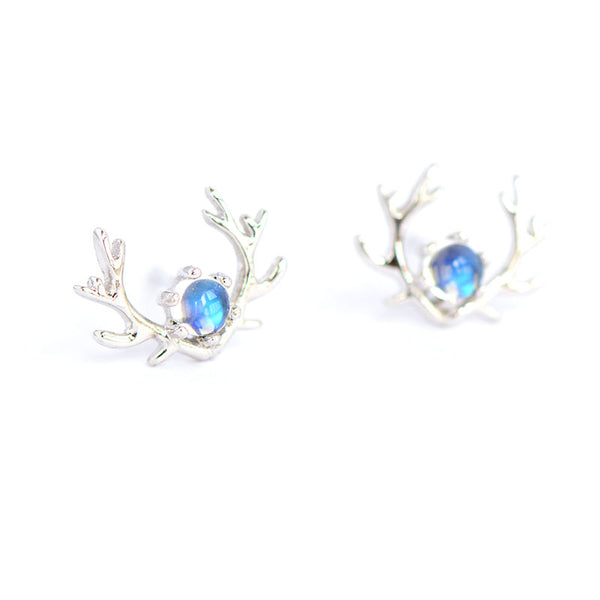Moonstone Stud Earrings Gold Silver Jewelry Accessories Women