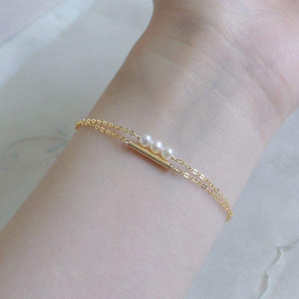 Nice Womens Freshwater Pearl Bracelet Gold Plated Bracelets For Her Accessories