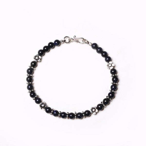 Obsidian Blue Sandstone Onyx Beaded Bracelets Handmade Gemstone Jewelry Accessories men women fashionable