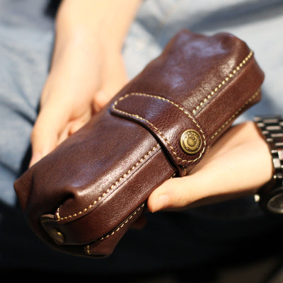 Original Womens Brown Leather Wallets Doctor Bag Clutch Wallet for Women cool
