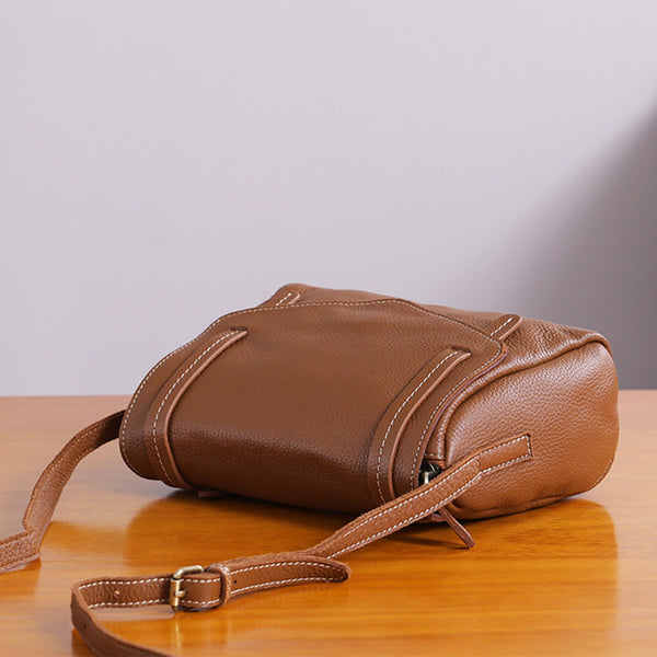 Original Womens Small Leather Satchel Bag Crossbody Bags Purse Cube Bag Genuine Leather
