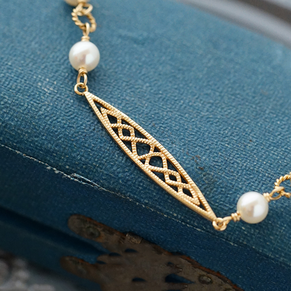 Pearl Bracelet Gold Sterling Silver Vintage Jewelry Accessories Women elegant