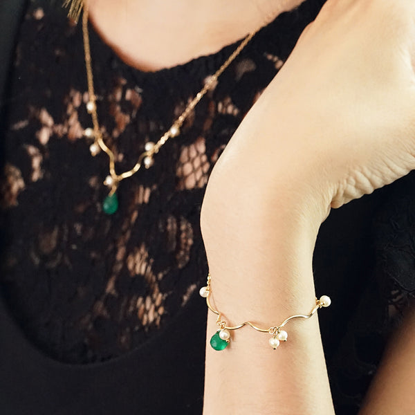 earl Chalcedony Bracelet Gold Silver handmade Jewelry Accessories Women elegant
