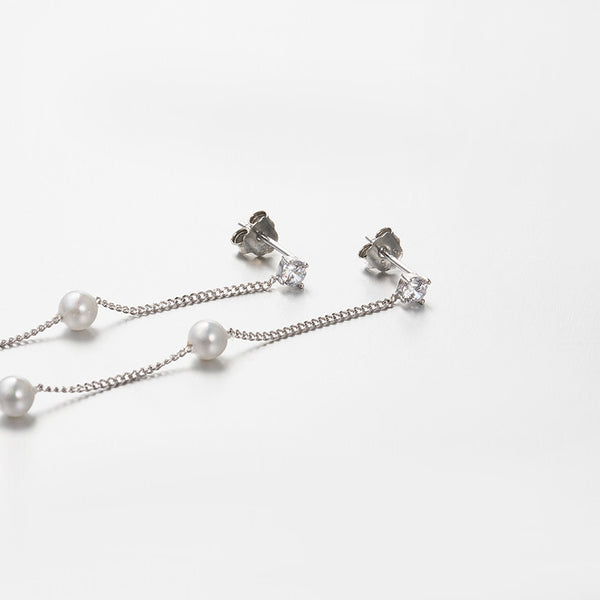 Pearl Dangle Earrings Silver Jewelry Accessories Gifts Women charm