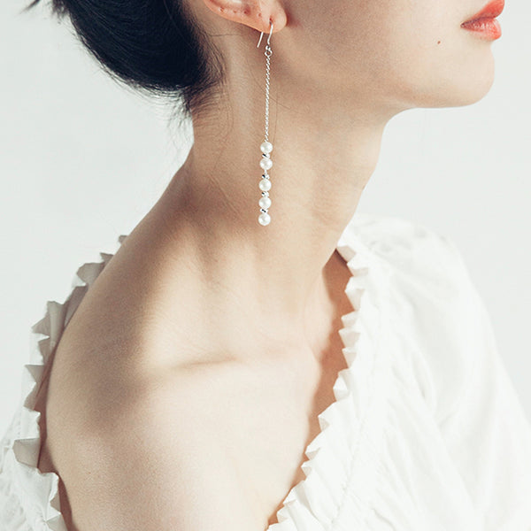 Pearl Dangle Earrings Silver Jewelry Accessories Gifts Women june birthstone