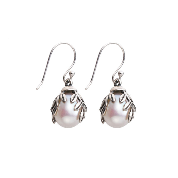 Pearl Drop Earrings Silver Jewelry Accessories Gift Women