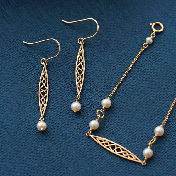 Pearl Hook Clip Earrings Gold Silver Unique Handmade Jewelry Women
