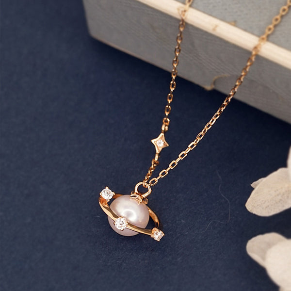 Pearl Pendant Necklace Gold Sterling Silver Jewelry Accessories Women elegant