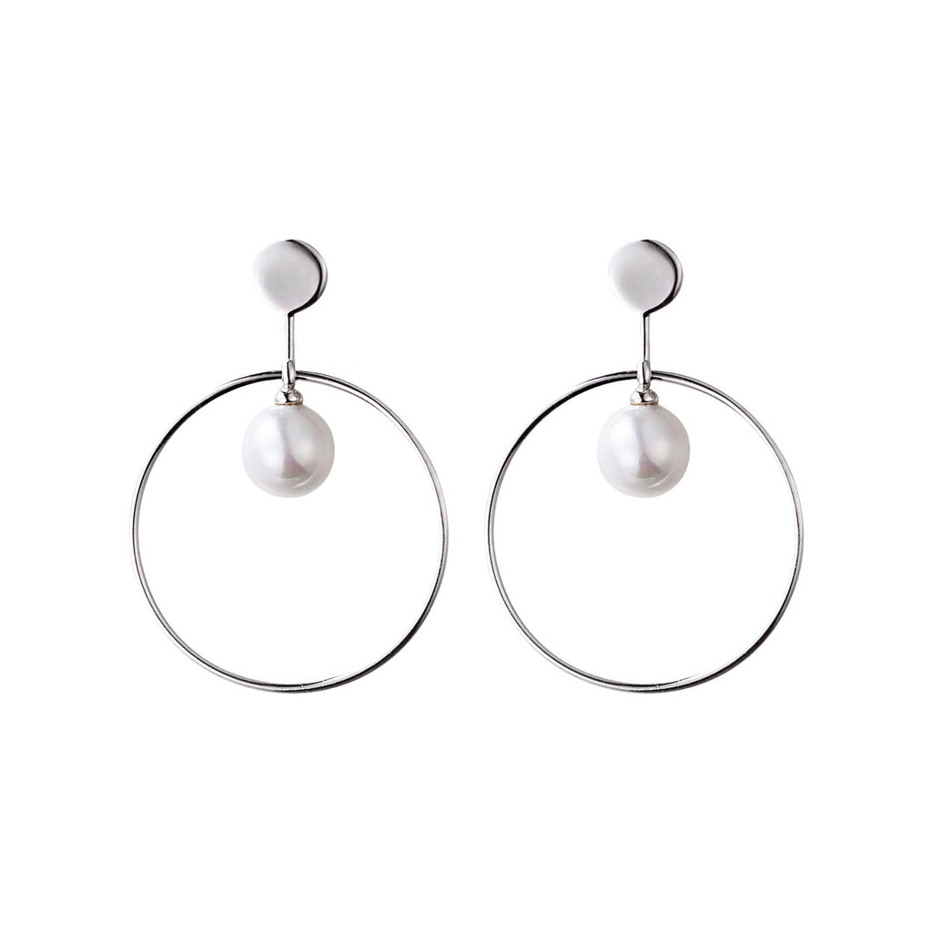 Pearl Stud Earrings Silver Jewelry Accessories Gifts Women