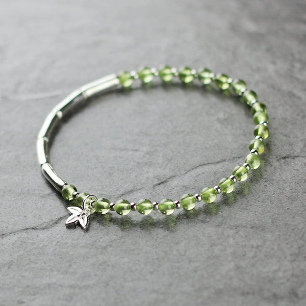 Peridot Beaded Bracelet Handmade Gemstone Jewelry Accessories Gifts Women adorable