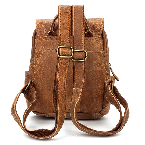 Quality Womens Small Brown Leather Backpack Purse Bags Backpacks for W –  igemstonejewelry