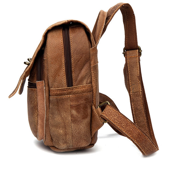 Quality Womens Small Brown Leather Backpack Purse Bags Backpacks 