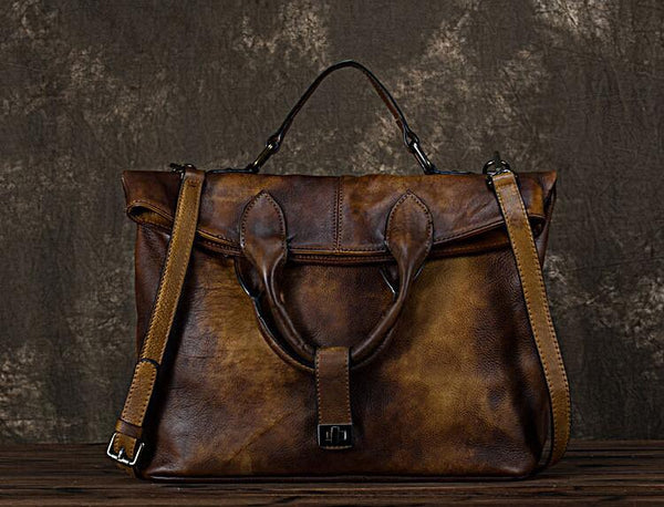 Quilted Ladies Genuine Leather Crossbody Bag Shoulder Handbags For Women Brown