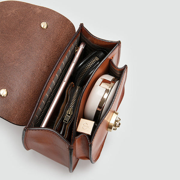 Quilted Ladies Genuine Leather Satchel Handbags Shoulder Bag Small Purse for Women Original