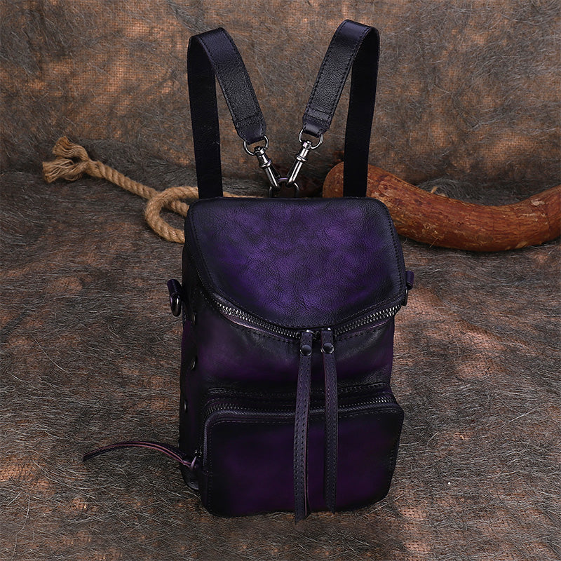 Buy Bluish Purple Leather Bag – Odette