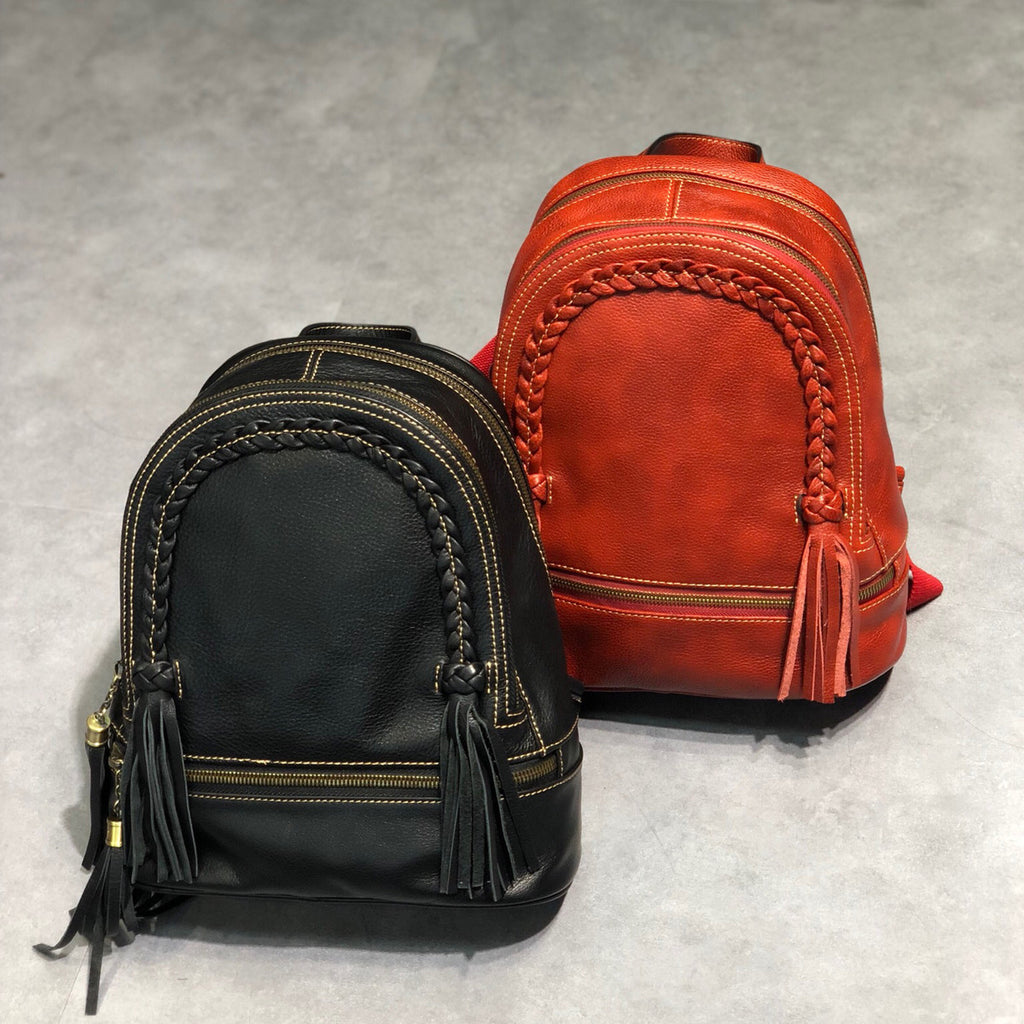 Designer Womens Leather Rucksack Backpack Purse with Fringe for Women – igemstonejewelry