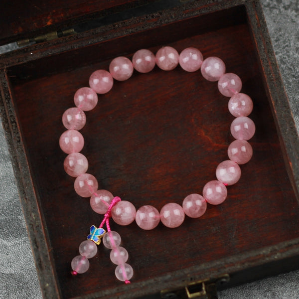 Rose Quartz Beaded Bracelet Handmade Gemstone Jewelry Accessories Gifts Women beautiful