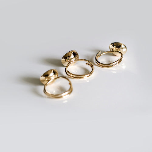 Rough Amethyst Ring Gold Cooper Handmade Feb Birthstone Jewelry Accessories Women gift