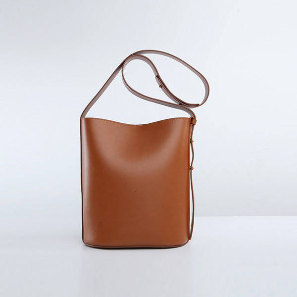 Simplify Bucket Bag Womens Leather Crossbody Bags Shoulder Bag for Women brown