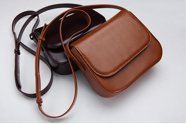 Simplify Womens Leather Saddle Bag Crossbody Bags Purse for Women mini