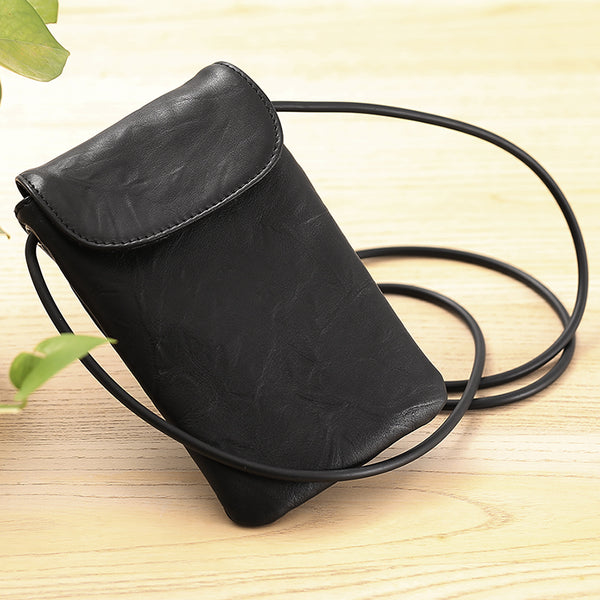 Small Black Leather Womens Crossbody Phone Bags Shoulder Bag Purse for Women beautiful