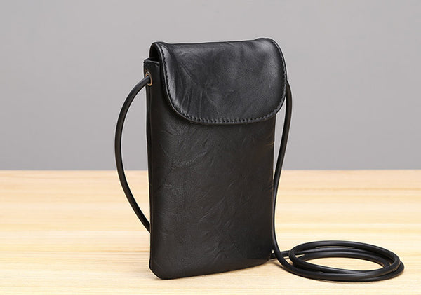 Small Black Leather Womens Crossbody Phone Bags Shoulder Bag Purse for Women chic