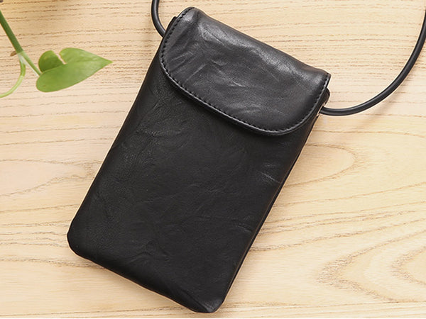 Small Black Leather Womens Crossbody Phone Bags Shoulder Bag Purse for Women Designer