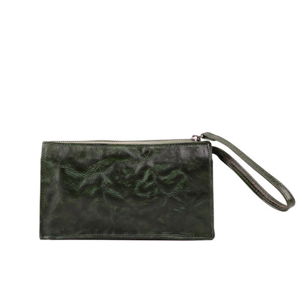 Vintage Womens Green Leather Crossbody Handbags Clutch Wallet Purse for Women