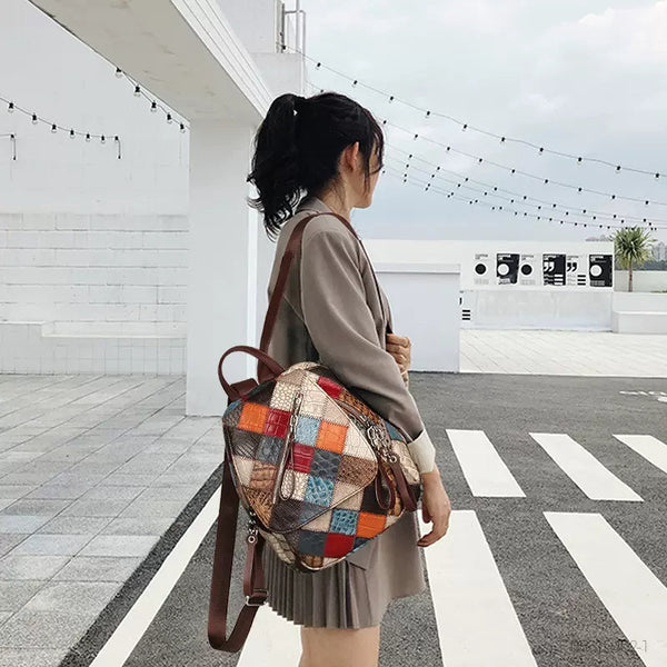 Small Ladies Boho Backpack Bag Leather Rucksack For Women Affordable