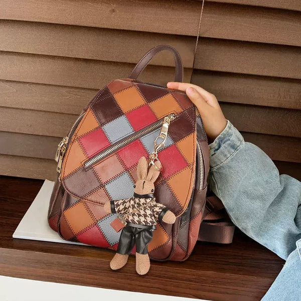Small Ladies Boho Backpack Bag Leather Rucksack For Women Fashion