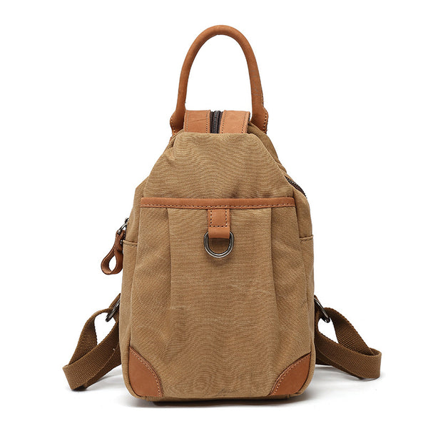 Small Ladies Canvas And Leather Backpack Rucksack For Women Best
