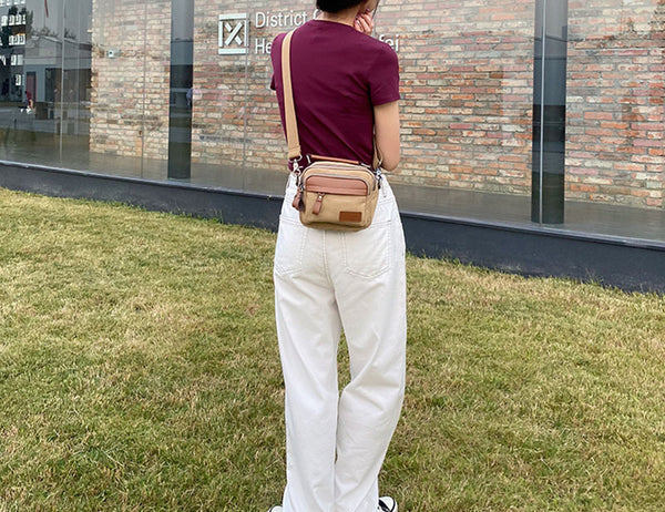 Small Ladies Canvas Crossbody Satchel Bag Shoulder Purse For Women Designer