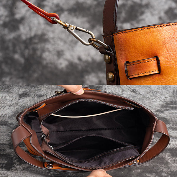 Small Ladies Genuine Leather Handbags Crossbody Purse For Women Details