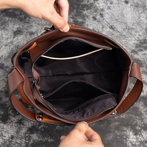 Small Ladies Genuine Leather Handbags Crossbody Purse For Women Inside