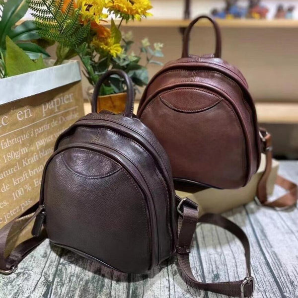 Small Ladies Leather Backpack Purse Rucksack Bag For Women Accessories