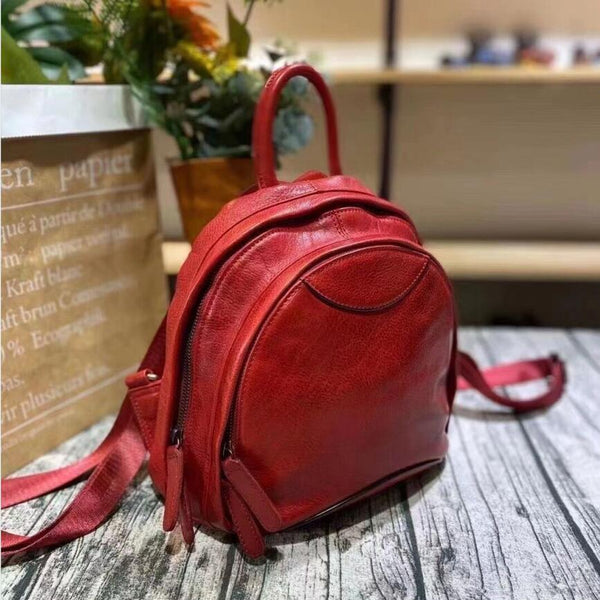 Small Ladies Leather Backpack Purse Rucksack Bag For Women Beautiful