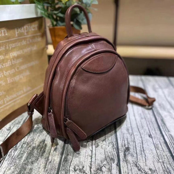 Small Ladies Leather Backpack Purse Rucksack Bag For Women Cool