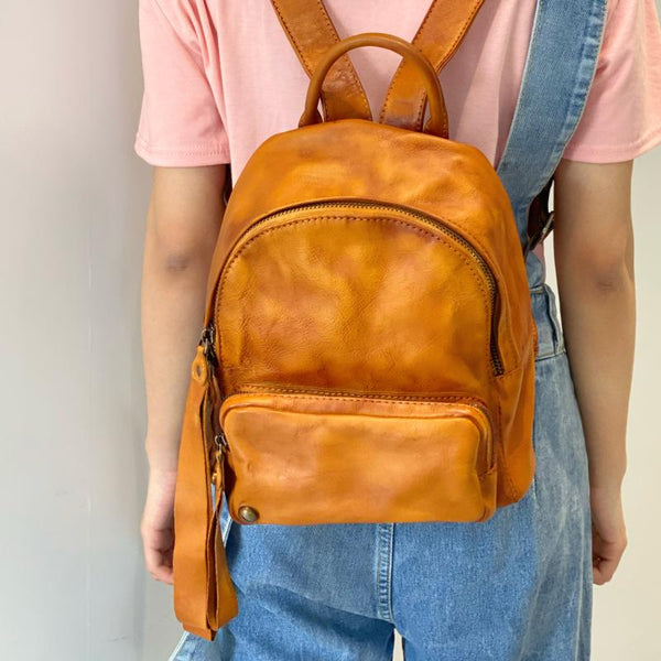 Small Ladies Leather Backpack Purse Rucksack Bags For Women Badass