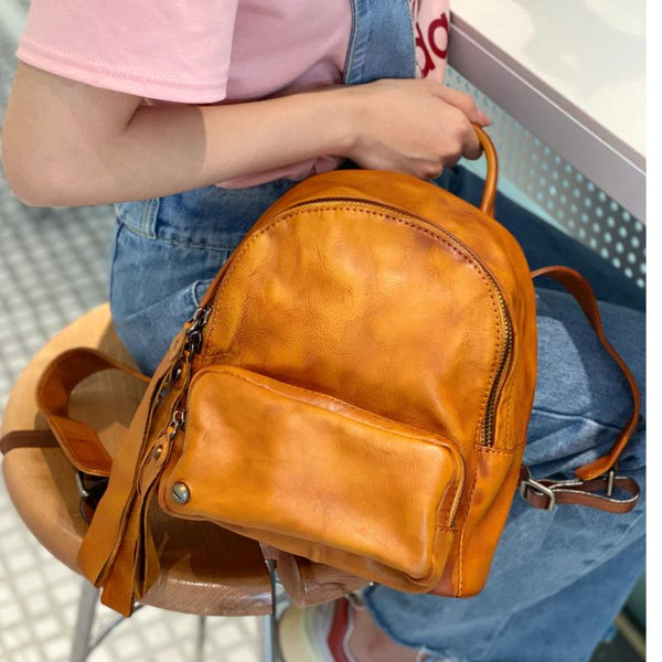Small Ladies Leather Backpack Purse Rucksack Bags For Women Beautiful
